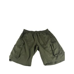 Lightweight mens green cargo shorts size XL with elastic waist